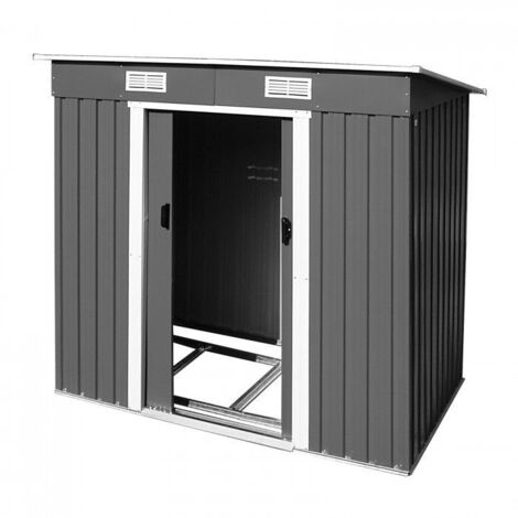 Dema – Abri de jardin métal 1950 x 1200 x 1800 mm – Surface intérieure 1790 x 990 mm – Résistant aux intempéries – Couleur gris anthracite