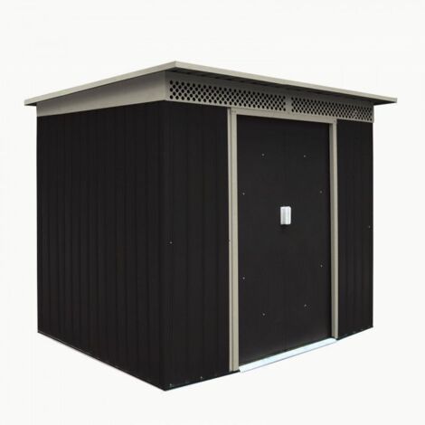Dema – Abri de jardin métal 2650 x 1800 mm – Hauteur 1870 mm – Épaisseur métal 0,3 mm – RAL 7016 gris anthracite – Montage facile