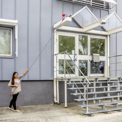 Dema – Balai télescopique tête de loup réglable – Longueur 1650 à 3850 mm – Largeur 270 mm – Pour façades et gouttières