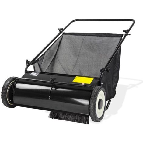 Dema – Balayeuse ramasse feuilles et gazon 650 mm – Capacité bac 180 litres – 4 brosses décalées – Roues de 260 mm pour manœuvre aisée