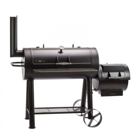 Dema – Barbecue grill fumoir San Antonio XXL – Dimensions LxPxH 1670x800x1510mm – Épaisseur 1,7mm – Thermomètre intégré pour cuisson précise