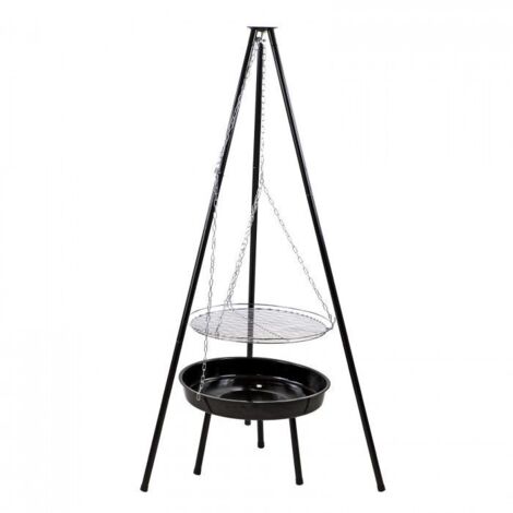 Dema – Barbecue suspendu Cordoba sur trépied – Cuve Ø 510mm – Hauteur réglable jusqu'à 680mm – Pour bois et charbon – Montage rapide
