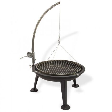 Dema – Barbecue suspendu Oregon – Charbon – Grille 550mm – Hauteur réglable 1150mm – Structure acier inoxydable – Design attractif