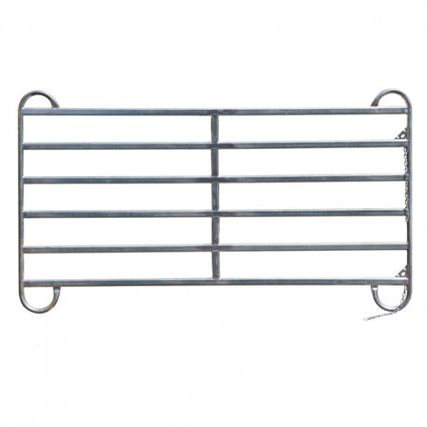 Dema – Barrière de contention galvanisée pour enclos chevaux – Montage rapide avec chaînes – Tubes ovales 30x60mm – Hauteur 1730mm