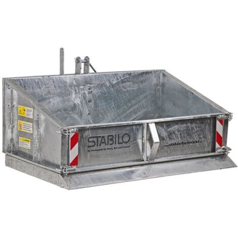 Dema – Benne agricole 3 points pour tracteur Cat. 1 – Capacité 270 kg – Volume 0,25 m³ – Acier galvanisé – Dispositif de bascule