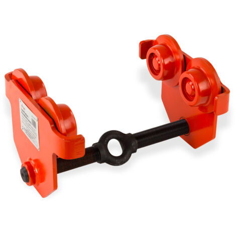 Dema – Chariot à palan 2 T – Bride réglable 70 à 230 mm – Construction robuste avec galets à roulement à billes – Inclinaison maximale 14%