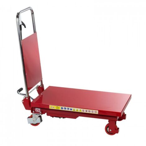Dema – Chariot d'atelier table élévatrice hydraulique 150kg – Dimensions 950x450mm – Hauteur de levage 220 à 740mm – 4 roues polyamide - TF150