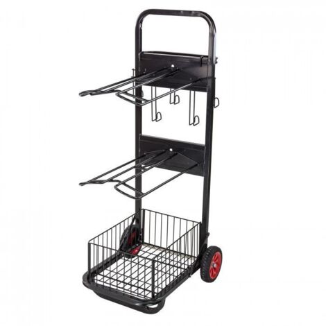 Dema – Chariot porte-selles pour 2 selles – Tube métallique 25x25mm – Charge max 20kg – Dimensions 550x290mm – Roues caoutchouc 180mm
