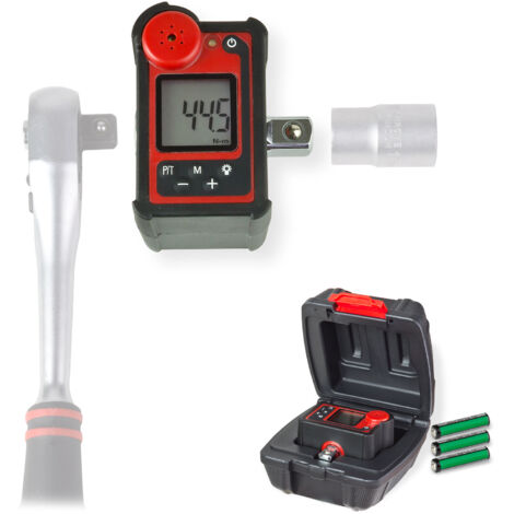 Dema – Clé dynamométrique digitale 1/2' – Adaptateur pour cliquet – Couple réglable 40 à 200 Nm – Affichage LCD – Coffret de rangement PVC