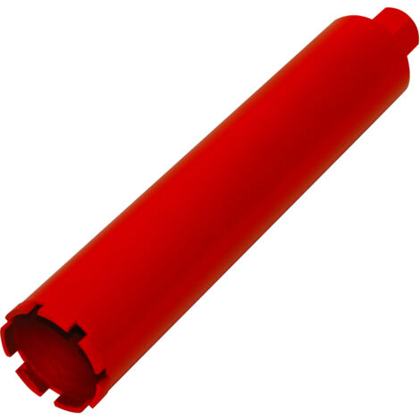 Dema – Cloche-couronne diamant 82 mm pour carotteuse – Longueur 400 mm – 7 segments pour béton armé – Raccord 1¼' UNC