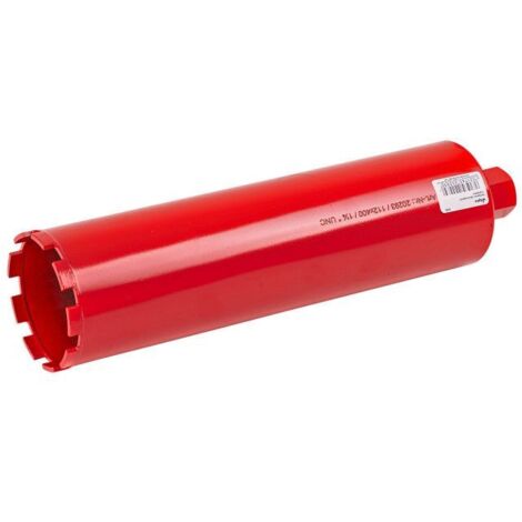 Dema – Cloche-couronne pour carotteuse 112 mm – Longueur 400 mm – Pour béton armé et maçonnerie – Segments diamantés pour forage rapide