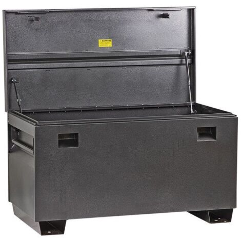 Dema – Coffre de chantier verrouillable 420 litres – Acier 2mm – Dimensions 1220x615x700mm – Étriers de passage de fourches