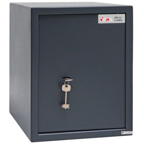 Dema – Coffre-fort de bureau 42 litres – Verrouillage mécanique avec double pêne – Acier renforcé – Dimensions 300 x 370 x 380 mm