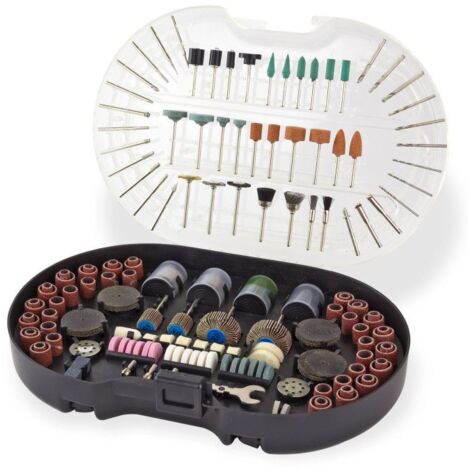 Dema – Coffret accessoires pour mini ponceuse multifonction – 278 pièces – Fraises diamant et meules abrasives – Pour bois, métal, verre et pierre