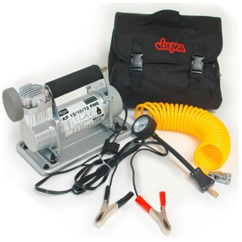 Dema – Compresseur 12 V 150 PSI – Débit 72 l/min – Moteur compact pour camping et loisirs – Interrupteur de sécurité