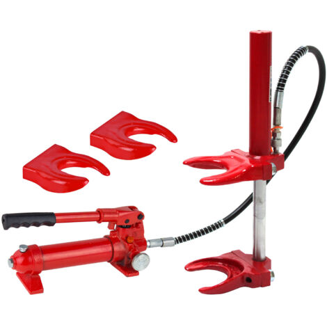 Dema – Compresseur de ressort hydraulique 750 kg – Ouverture maxi 240 mm – 2 jeux de matrices interchangeables – Pour démontage amortisseurs