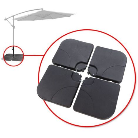 Dema – Lot de 4 dalles à lester pour pied de parasol déporté – Polyéthylène haute densité – Dimensions 510 x 510 x 70 mm – Poids total 7,93 kg