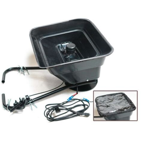 Dema – Epandeur à sel et engrais 31L – Largeur d'épandage 1 à 2,5m – Alimentation 12V – Fixation universelle pour tracteurs et quads