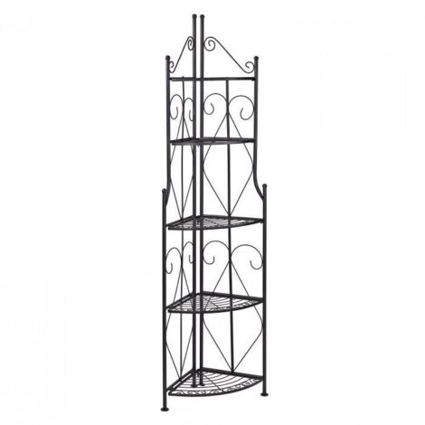 Dema – Étagère d'angle 5 niveaux – Charge maximale 30 kg – Dimensions 35,5 x 35,5 x 177,5 cm – Rangement facile dans espaces réduits