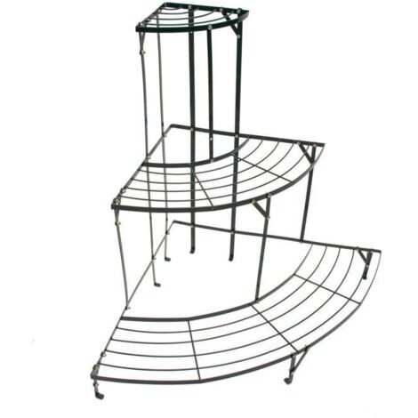 Dema – Étagère d'angle pour plantes en métal 3 niveaux – Dimensions 600x600x750mm – Charge max 30kg – Montage rapide sans outils