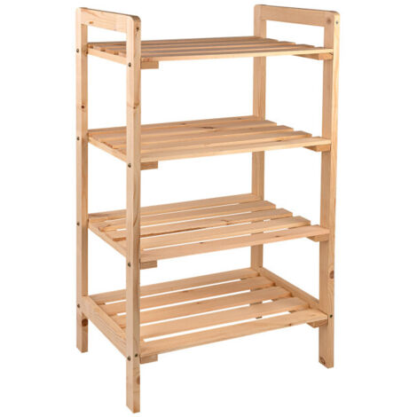 Dema – Étagère en pin massif non traité 450x330x795mm – 3 étagères – Montage facile avec vis incluses – Pour rangement efficace