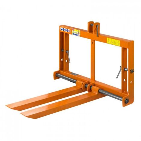 Dema – Fourches lève palettes tracteur 3 points – Charge max. 300 kg – Pour déneigement et transport charges lourdes – Catégorie 1