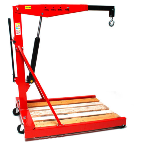 Dema – Grue d'atelier 1000 kg – Hauteur max 2500 mm – Bras réglable 700 à 1050 mm – Châssis tube carré 5 mm – Crochet de sécurité