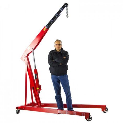 Dema – Grue d'atelier 3 tonnes – Hauteur de levée 272 cm – Flèche à 4 positionnements – Cadre réglable et étirable
