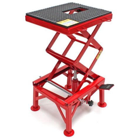 Dema – Lève moto télescopique 135 kg – Hauteur réglable de 350 à 870 mm – Construction acier – Tapis caoutchouc strié pour stabilité