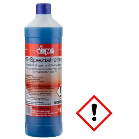 Dema – Nettoyant alcalin doux concentré 1L – Élimine graisses et salissures organiques – Non toxique et biodégradable – Pour nettoyeur ultra-son et fontaine