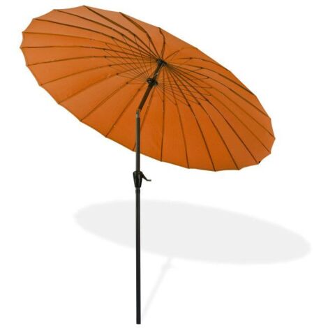 Dema – Parasol droit inclinable 2,5 m – Toile polyester imperméable 180 g/m² – Hauteur 245 cm – Couleur terracotta