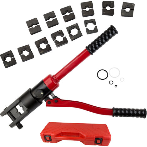 Dema – Pince à sertir hydraulique 10-300 mm² – Sertissage professionnel pour cosses cuivre et alu – Tête pivotante 360° – Pression 10,2 tonnes