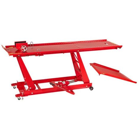 Dema – Pont élévateur moto hydraulique 450 kg – Hauteur réglable 180-840 mm – Rampe amovible incluse – Accès facile pour entretien