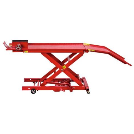 Dema – Pont élévateur moto scooter 360 kg – Hauteur de levée 830 mm – Système hydraulique sensible – Mâchoires de blocage de roue