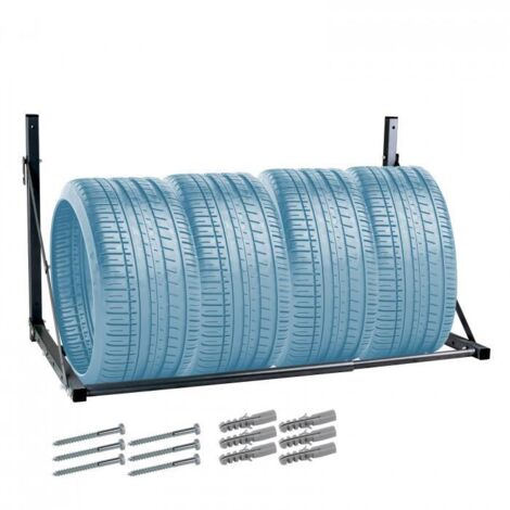 Dema – Porte pneu mural réglable pour 4 pneus – Charge maximale 90 kg – Largeur utile 810 à 1200 mm – Fixation incluse