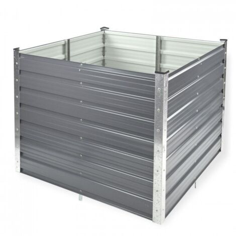 Dema – Potager surélevé en métal anthracite 990x990x800mm – Épaisseur 0,5mm – Galvanisé pour usage extérieur – Facile à monter