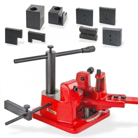 Dema – Presse d'angle 18 mm – Cintreuse acier rond jusqu'à 18 mm Ø – Butée longitudinale avec dispositif de serrage – Dimensions 210 x 210 x 250 mm