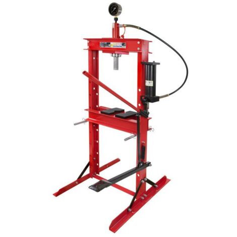 Dema – Presse hydraulique 12T – Charge maximale 12 tonnes – Hauteur de travail réglable 0-910 mm – Manomètre intégré pour précision