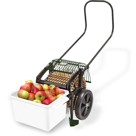Dema – Collecteur de fruits 25 litres – Bac de ramassage avec rouleau à picots – Hauteur réglable – Grand confort d'utilisation