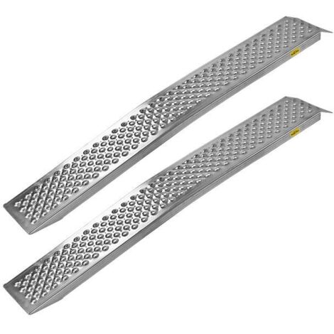 Dema – Rampes de chargement incurvées en aluminium 1500mm – Charge max 200kg – Largeur 220mm – Surface antidérapante – Set de 2 pièces
