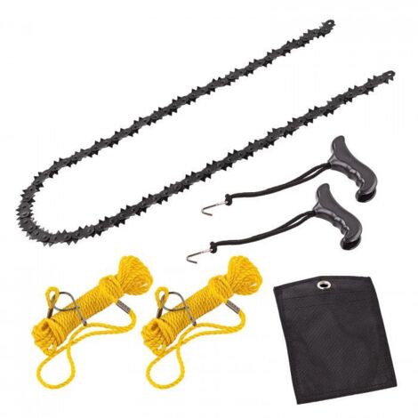 Dema – Scie à chaîne manuelle 80 cm – 140 dents pour coupe précise – Poignées ergonomiques – Sac de rangement inclus