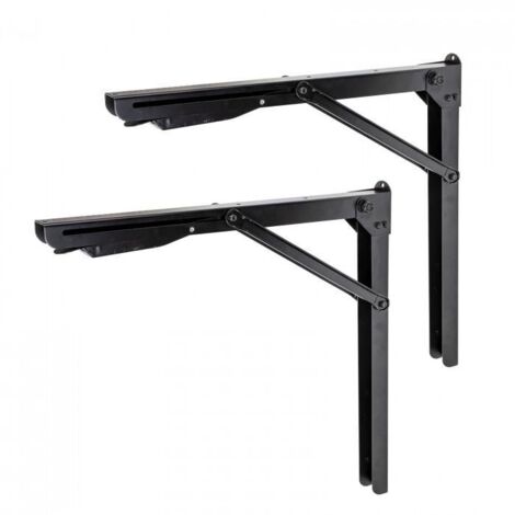 Dema – Supports muraux pliants pour table – Lot de 2 – Équerre en U métal 42mm – Charge max 150kg – Dimensions 70x583x545mm déplié
