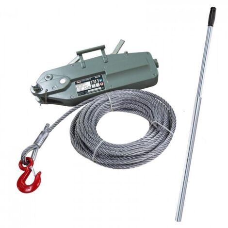 Dema – Tire-câble manuel 3,2 tonnes – Câble Ø 16 mm, longueur 20 m – Corps en aluminium, crochet de sécurité – Pour travaux forestiers et industriels