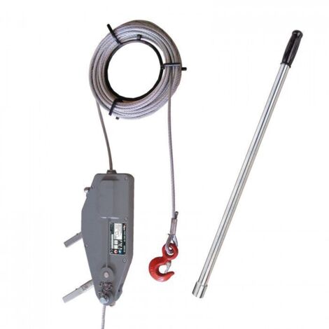Dema – Tire-câble manuel 800 kg – Câble Ø 8,3 mm – Longueur 20 m avec crochet – Levier ergonomique 810 mm pour traction efficace