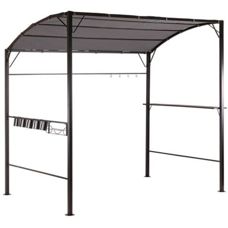 Dema – Tonnelle pavillon barbecue 'El Paso' – Toit en polyester 180 g/m² – Poteaux métalliques 40x40mm – Dimensions 234x146x222cm