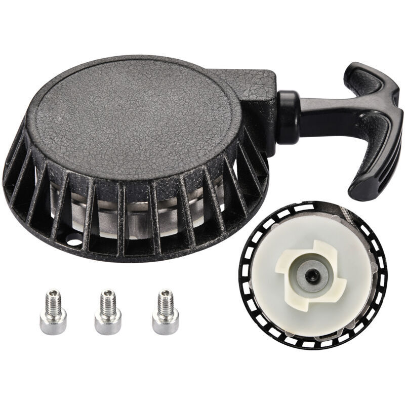 Démarreur à rappel en alliage d'aluminium pour 40/44-6 2 temps 47cc 49cc Mini Moto Chopper ATV Quad, Démarreur Nylon Mini Easy Pull avec Vis Noir
