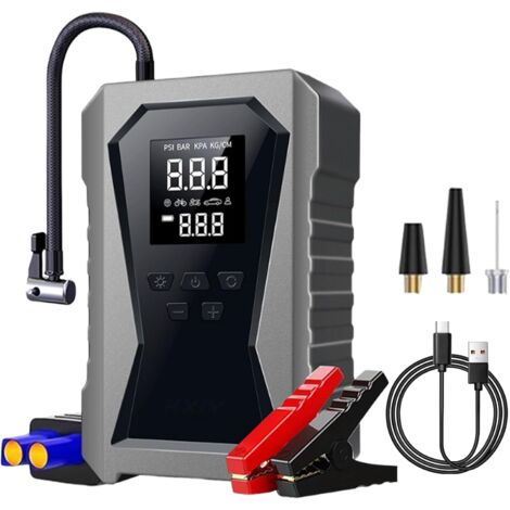 Démarreur de Batterie avec Compresseur d'air - Pack Batterie Démarreur 12V