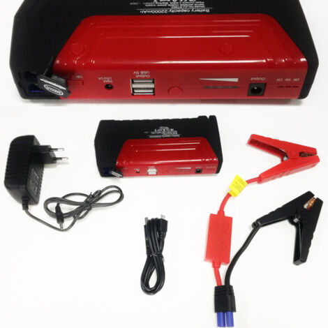 Démarreur De Batterie Portable 2200a Démarreur De Batterie Voiture Moto 12v Chargeur De Batterie Usb