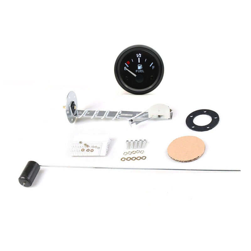 LIFCAUSAL Jauge-à-aiguille de niveau de carburant 2'' (52mm) 12V pour réservoir automobile avec cadran rétroéclairé LED et accessoires de montage