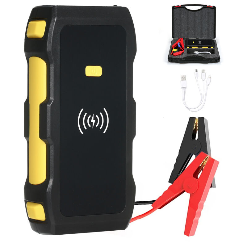 Lifcausal - Démarreur de voiture puissant et banque d'alimentation de grande capacité 1200 a Peak 12 v Démarreur de batterie de voiture portable avec